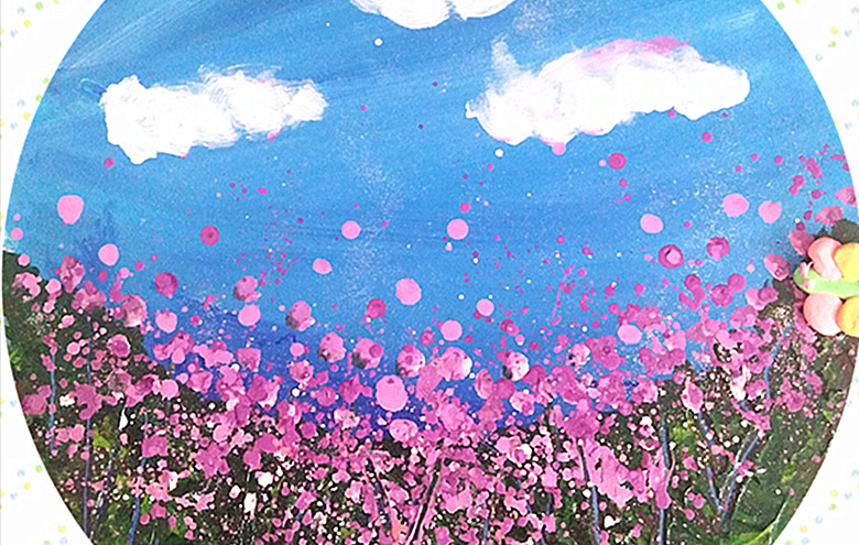 水粉画《薰衣草》