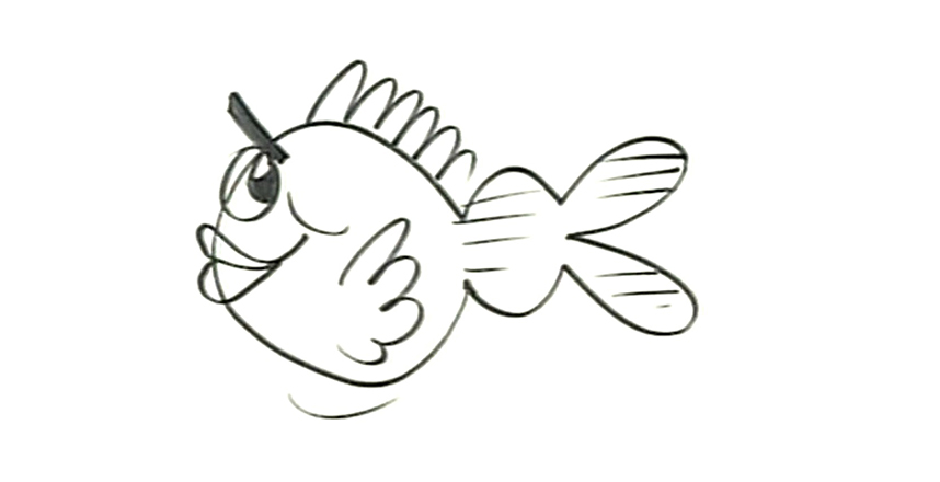 课程列表 简笔画—动物篇 > 教你如何画鱼   ①:我们来学习画鱼,把