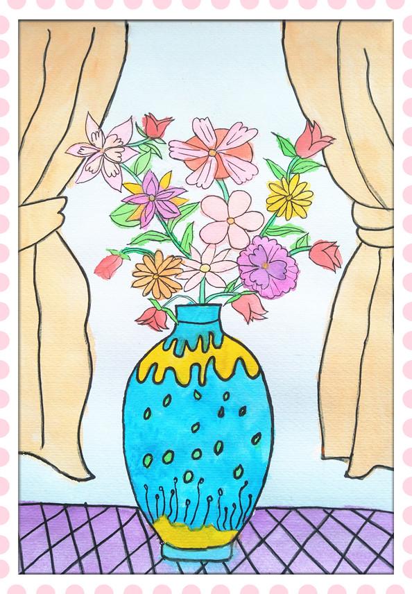 创意花瓶绘画图案图片