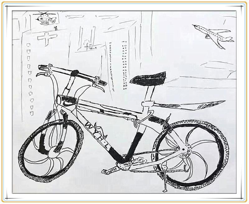 自行车铅笔画画图片图片