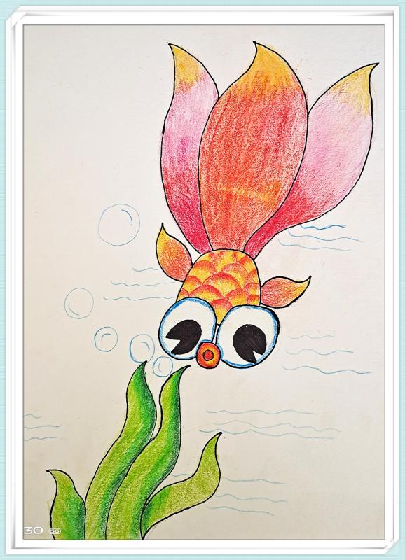儿童画金鱼简单图片图片